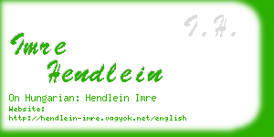imre hendlein business card